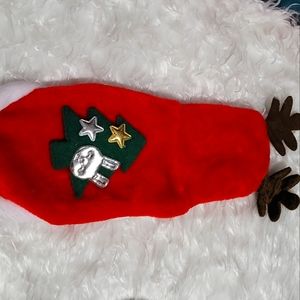 Dog Outfit Fuzzy with ears Christmas Holiday Reindeer Fleece Warm